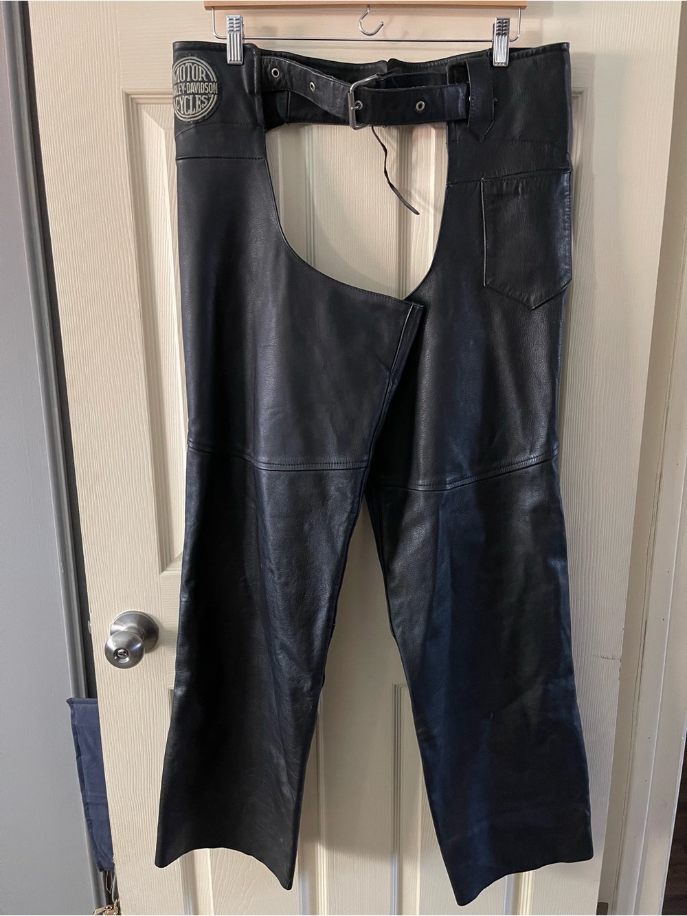 Harley-Davidson Black Leather Motorcycle Chaps